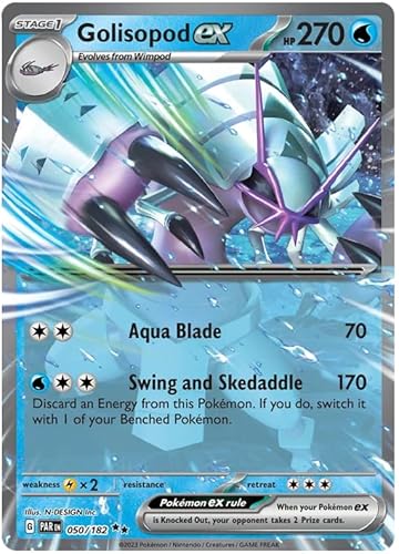 Titan Cards Golisopod ex 050/182 Double Rare Pokemon Karte (SV04 Paradox Rift) + 1x Toploader von Titan Cards