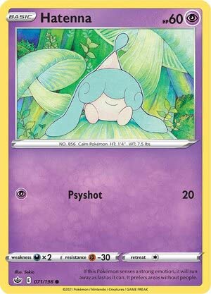 Titan Cards Hatenna 071/198 Common Pokemon Card (SWSH Chilling Reign) Toploader von Titan Cards