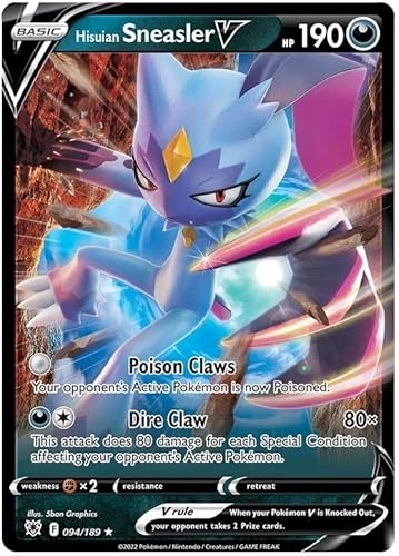 Titan Cards Hisuian Sneasler V 094/189 Ultra Rare Pokemon Karte (SWSH Astral Radiance) + TitanCards® Toploader von Titan Cards