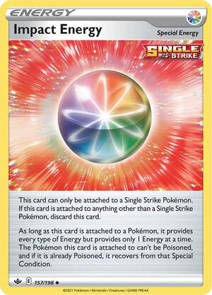Titan Cards Impact Energy 157/198 Uncommon Reverse Holo Pokemon Card (SWSH Chilling Reign) Toploader von Titan Cards