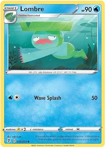Titan Cards Lombre 033/203 Uncommon Reverse Holo Pokemon Card (SWSH Evolving Skies) Toploader von Titan Cards