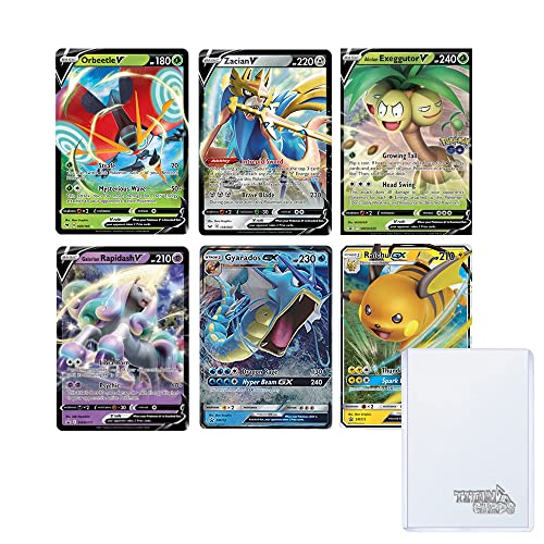 Pokemon 5 x Random Ultra Rare Cards Bundle (EX/V oder VSTAR Cards) + TitanCards® Toploader von Titan Cards