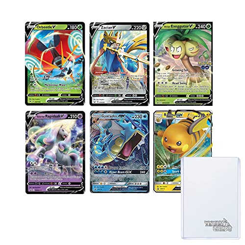 Titan Cards Pokemon 5 x zufällige Ultra Rare Karten Bundle (EX/GX/V oder VSTAR Karten) + TitanCards® Toploader von Titan Cards