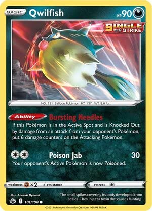 Titan Cards Qwilfish 101/198 Common Pokemon Card (SWSH Chilling Reign) Toploader von Titan Cards