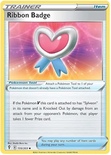 Titan Cards Ribbon 155/203 Uncommon Reverse Holo Pokemon Card (SWSH Evolving Skies) Toploader von Titan Cards