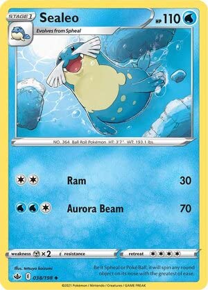 Titan Cards Sealeo 038/198 Uncommon Pokemon Card (SWSH Chilling Reign) Toploader von Titan Cards