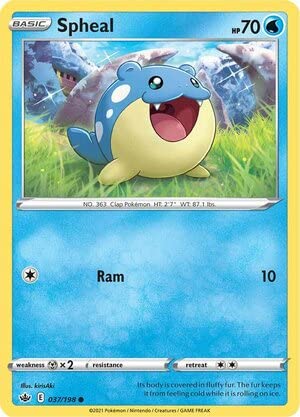 Titan Cards Spheal 037/198 Common Pokemon Card (SWSH Chilling Reign) Toploader von Titan Cards