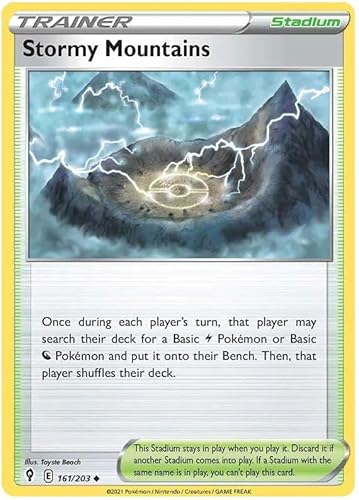 Titan Cards Stormy Mountains 161/203 Uncommon Pokemon Card (SWSH Evolving Skies) Toploader von Titan Cards