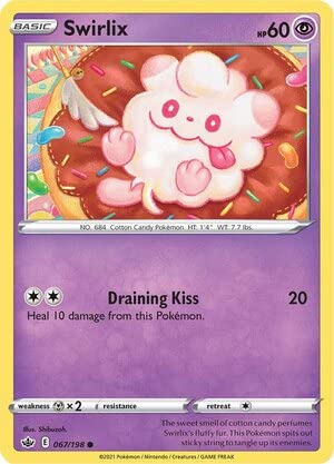 Titan Cards Swirlix 067/198 Common Pokemon Card (SWSH Chilling Reign) Toploader von Titan Cards