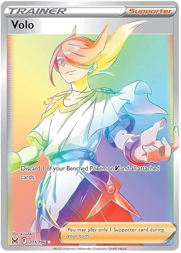 Titan Cards Volo 211/196 seltene Regenbogen-Pokemon-Karte (Schwert & Schild Lost Origin) + 1x TitanCards Toploader von Titan Cards