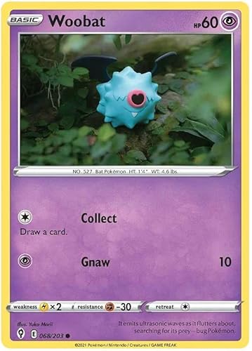 Titan Cards Woobat 068/203 Common Pokemon Card (SWSH Evolving Skies) Toploader von Titan Cards