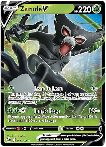 Titan Cards Zarude V 016/172 Ultra Rare Pokemon Karte (SWSH Brilliant Stars) + 1x Toploader von Titan Cards
