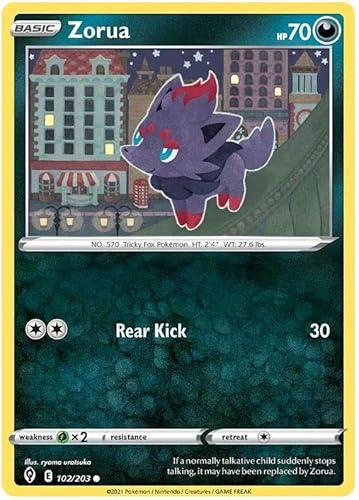 Titan Cards Zorua 102/203 Common Pokemon Card (SWSH Evolving Skies) Toploader von Titan Cards