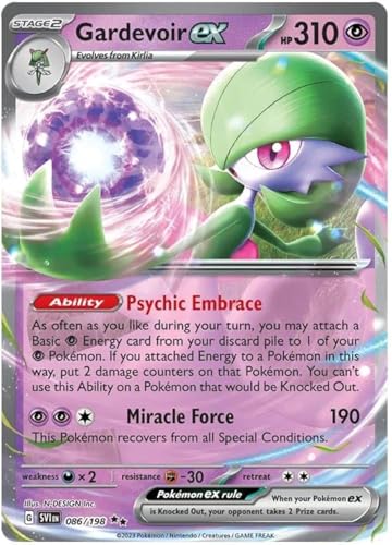Titan Cards: Gardevoir ex 086/198 Seltene Doppel-Pokemon-Karte (Scharlachrot & Violette Basis) + 1 x Toploader von Titan Cards
