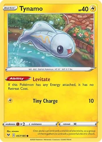 Tynamo 057/185 Common Pokemon Card (SWSH04 Vivid Voltage) + TitanCards® Toploader von Titan Cards
