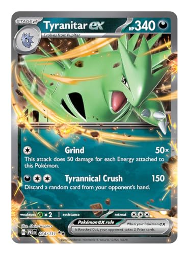 Tyranitar ex 064/131 Ultraseltene Pokemon-Karte, seltene Pokémon-Karten, Pokémon EX, prismatische Entwicklungen, Pokemon-Scharlachrot und Violett, Titan Cards authentifiziert Tyranitar ex 064/131 Ultraseltene Pokemon-Karte, seltene Pokémon-Karten, Pokémon EX, prismatische Entwicklungen, Pokemon-Scharlachrot und Violett, Titan Cards authentifiziert von Titan Cards