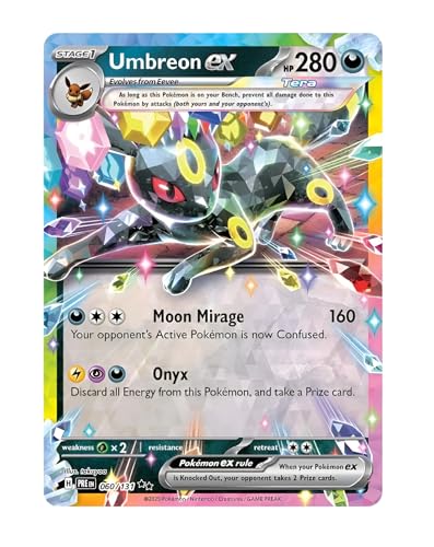 Umbreon ex 060/131 Ultraseltene Pokemon-Karte, seltene Pokémon-Karten, Pokémon EX, prismatische Entwicklungen, Pokemon-Scharlachrot und Violett, Titan Cards authentifiziert Umbreon ex 060/131 Ultraseltene Pokemon-Karte, seltene Pokémon-Karten, Pokémon EX, prismatische Entwicklungen, Pokemon-Scharlachrot und Violett, Titan Cards authentifiziert von Titan Cards