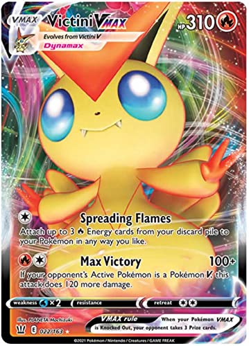 Victini VMAX 022/163 Ultra Rare Pokemon Karte (Battle Styles) + TitanCards® Toploader von Titan Cards