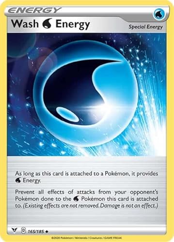 Wash Water Energy 165/185 Uncommon Reverse Holo Pokemon Card (SWSH04 Vivid Voltage) + TitanCards® Toploader von Titan Cards