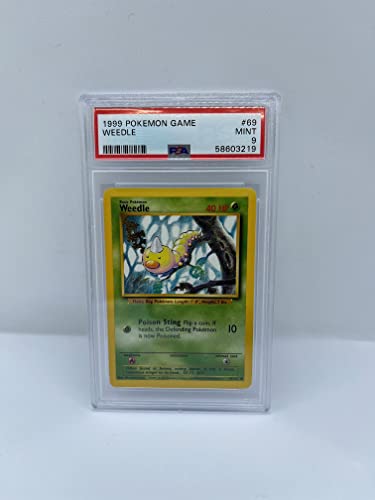 Weedle 69/102 PSA 9 Graded Common Pokemon Card (1999 Pokemon Game) + TitanCards® Toploader von Titan Cards