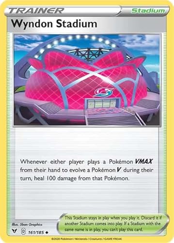 Wyndon Stadium 161/185 Uncommon Pokemon Card (SWSH04 Vivid Voltage) + TitanCards® Toploader von Titan Cards