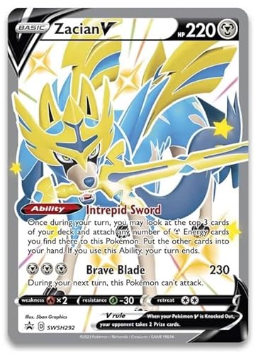 Zacian V SWSH292 Pokemon Promokarte (SWSH Promo-Serie) + TitanCards® Toploader von Titan Cards