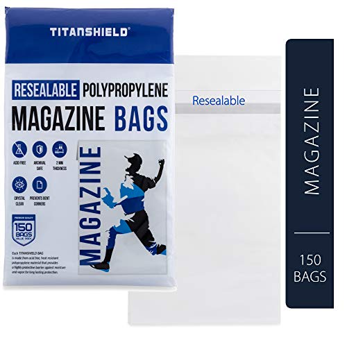 TitanShield Wiederverschließbare Magazintaschen, 21,9 x 29,8 cm, mit 3,8 cm Klappe, 150 Stück von TitanShield