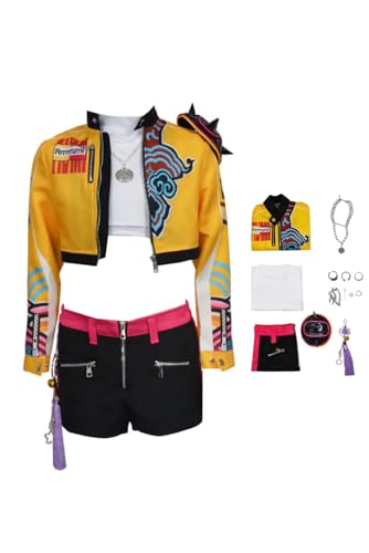 Tittaty Anime Hunters Cosplay Kostüm für Mädchen Ultrakurz Bauchfrei Oberteile Band Girlgroup Tank Top Shorts Set mit Zubehör Halloween Tittaty Anime Hunters Cosplay Kostüm für Mädchen Ultrakurz Bauchfrei Oberteile Band Girlgroup Tank Top Shorts Set mit Zubehör Halloween von Tittaty