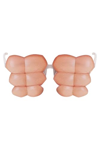 Tittaty Lustige Ananas-Formige Partybrille, Gelb-Grün, Kostüm-Accessoire für Fasching und Karneval (1, Rosa) von Tittaty
