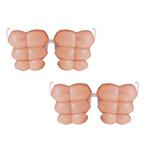 Tittaty Lustige Ananas-Formige Partybrille, Gelb-Grün, Kostüm-Accessoire für Fasching und Karneval (2, Rosa) von Tittaty