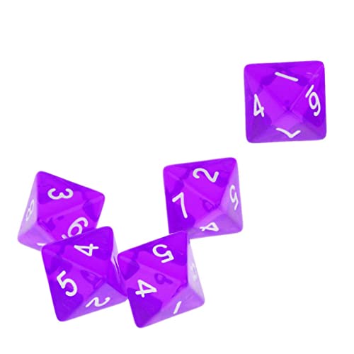 Tiuimk 5 Stück 8-seitige Würfel – lila Farbe für TRPG-Spieleliebhaber – Acryl-Material von Tiuimk