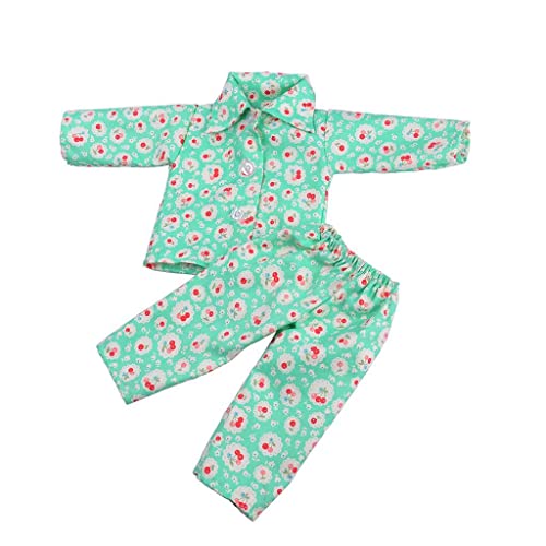 Tiuimk PJS Pyjamas Kleidung für 18'' American Girl Puppe Unsere Generation (Grün) von Tiuimk