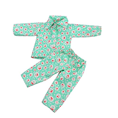 Tiuimk PJS Pyjamas Kleidung für 18'' American Girl Puppe Unsere Generation (Grün) von Tiuimk