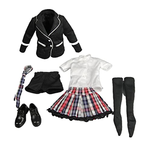 Tiuimk Schwarze Schuluniform im Maßstab 1/6 für 30,5 cm weibliche Figur – Mantel, Hemd, Rock, Krawatte, Schuhe und Socken Tiuimk Schwarze Schuluniform im Maßstab 1/6 für 30,5 cm weibliche Figur – Mantel, Hemd, Rock, Krawatte, Schuhe und Socken von Tiuimk