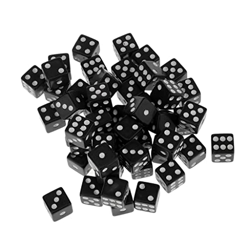 Tiuimk Sechsseitige Würfel, quadratisch, 12 mm, 50 Stück, Schwarz Tiuimk Sechsseitige Würfel, quadratisch, 12 mm, 50 Stück, Schwarz von Tiuimk