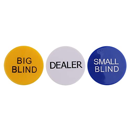Tiuimk Set mit 3 Poker-Buttons – Big Blind Small Blind Dealer Button – Ideal für Casino Spiele und Turniere – 5 cm Durchmesser von Tiuimk