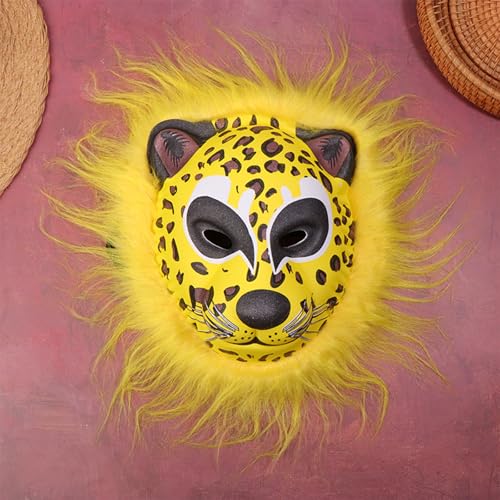 Tiuyii Simulation 3D EVA Tiermaske Welpe Leopard Schimpanse Maske Urlaub Party Maskerade Cosplay Masken Kostüm Requisiten Partyzubehör von Tiuyii