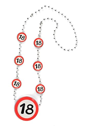 18 Geburtstag Deko Kette Verkehrszeichen rot/weiß - Originelle Dekoration für einen gelungenen 18. Geburtstag Junge oder Mädchen - Tiwoca von Tiwoca