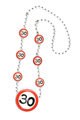 30 Geburtstag Deko Kette Verkehrszeichen rot/weiß - Originelle Geburtstagsdeko 30 für einen gelungenen 30 Geburtstag Männer oder Frauen - Tiwoca von Tiwoca