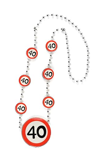 Tiwoca 40 Geburtstag Deko Kette Verkehrszeichen rot/weiß - Originelle Geburtstagsdeko 40 für einen gelungenen 40 Geburtstag Frauen oder Männer von Tiwoca
