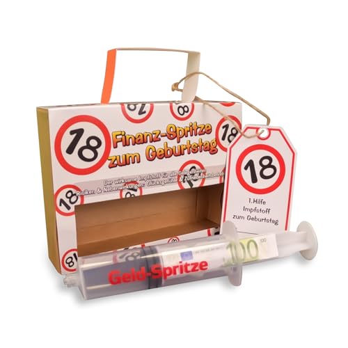 Tiwoca 18 Geburtstag Geschenk Geldspritze Verkehrszeichen rot/weiß - Originelles Geburtstagsgeschenk für einen gelungenen 18. Geburtstag Junge oder Mädchen Tiwoca 18 Geburtstag Geschenk Geldspritze Verkehrszeichen rot/weiß - Originelles Geburtstagsgeschenk für einen gelungenen 18. Geburtstag Junge oder Mädchen von Tiwoca