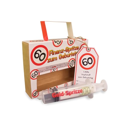 Tiwoca Geschenk 60 Geburtstag Geldspritze Verkehrszeichen rot/weiß - Originelles Geburtstagsgeschenk für einen gelungenen 60 Geburtstag Frau oder Mann Tiwoca Geschenk 60 Geburtstag Geldspritze Verkehrszeichen rot/weiß - Originelles Geburtstagsgeschenk für einen gelungenen 60 Geburtstag Frau oder Mann von Tiwoca