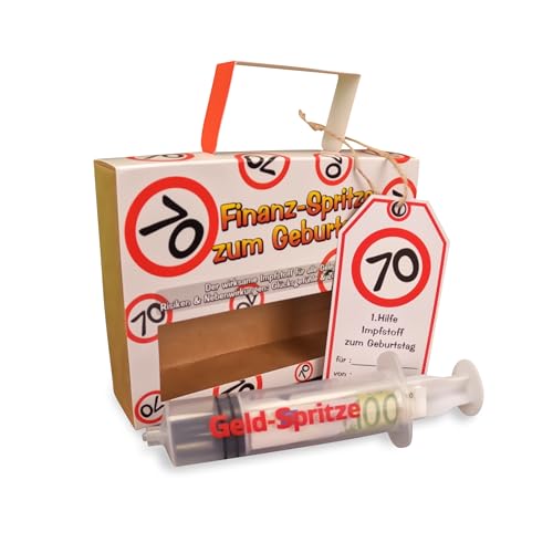 Tiwoca 70 Geburtstag Geschenk Geldspritze Verkehrszeichen rot/weiß - Originelles Geburtstagsgeschenk für einen gelungenen 70 Geburtstag Mann oder Frau Tiwoca 70 Geburtstag Geschenk Geldspritze Verkehrszeichen rot/weiß - Originelles Geburtstagsgeschenk für einen gelungenen 70 Geburtstag Mann oder Frau von Tiwoca