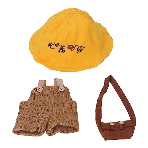 Bestickter Hut, weiche gestrickte Hosenträger und süße Mini-Tasche für 30 cm große Bärenpuppen, waschbar, leuchtende Farben, Bärenkleidung, Bärenkleidung, Zubehör mit Plüschpuppen Bestickter Hut, weiche gestrickte Hosenträger und süße Mini-Tasche für 30 cm große Bärenpuppen, waschbar, leuchtende Farben, Bärenkleidung, Bärenkleidung, Zubehör mit Plüschpuppen von Tixiyu