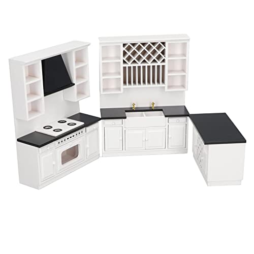 Birch Wood Dollhouse Miniatur, Küchenschrank Set für DIY -Szenendekoration, Dollhouse Bar Counter Mini House Dekoration, Dollhouse Küchenschrank DIY -Szenendekoration Dekoration Birch Wood Dollhouse Miniatur, Küchenschrank Set für DIY -Szenendekoration, Dollhouse Bar Counter Mini House Dekoration, Dollhouse Küchenschrank DIY -Szenendekoration Dekoration von Tixiyu