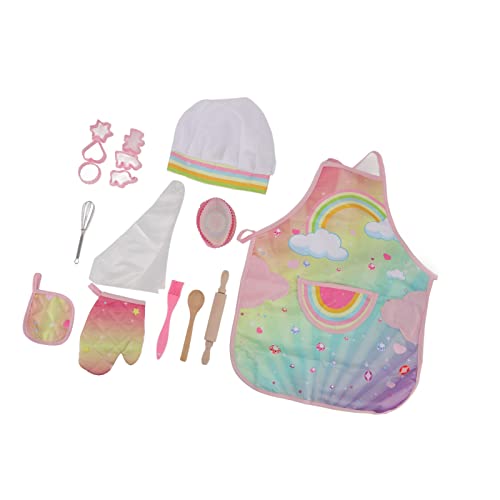 Kochset für Kinder, Kochmütze, Schürze, Backofen, Küchenzubehör-Set mit Nudelholz, Bürste aus Silikon, für Kinder ab 3 Jahren Kochset für Kinder, Kochmütze, Schürze, Backofen, Küchenzubehör-Set mit Nudelholz, Bürste aus Silikon, für Kinder ab 3 Jahren von Tixiyu