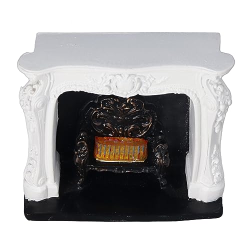 LED-Kamin für Puppenhaus im Rokokostil, mit Kontrollschalter, Miniatur, aus Kunstharz, 1:12, Puppenhaus, Dekoration mit klaren Linien, Lichtflamme LED-Kamin für Puppenhaus im Rokokostil, mit Kontrollschalter, Miniatur, aus Kunstharz, 1:12, Puppenhaus, Dekoration mit klaren Linien, Lichtflamme von Tixiyu