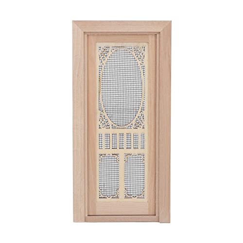 Puppenhaustür, Mini-Fliegengittertür aus Birke, 1:12, Modell Puppenhaus-Möbel, niedliches realistisches Zubehör, Fliegengittertür aus Holz, Set Puppenhaustür, Mini-Fliegengittertür aus Birke, 1:12, Modell Puppenhaus-Möbel, niedliches realistisches Zubehör, Fliegengittertür aus Holz, Set von Tixiyu