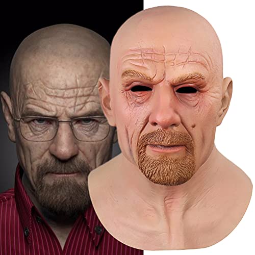 Scary Mask, Halloween Latex Mask, Novelty Latex Horror Masks, Old Man Scary Full Head Mask, Realistic Funny Face Mask Old Man Mask with Hair for Halloween Party Cosplay Party Costume Props (Alte Mann) von Tixiyu