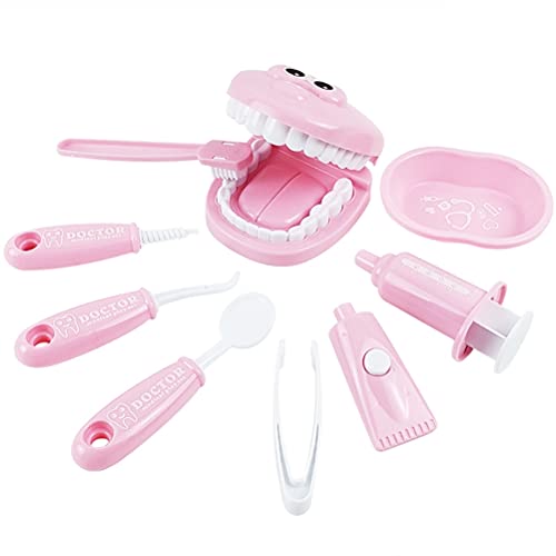Tixiyu 9-teiliges Zahnarzt-Set Kinder mit Zahnspangen, Spielzeug-Set Kinder, Arzt-Spielzeug-Set, Rollenspiel, Spielzeug Jungen und Mädchen, Simulations-Lernspielzeug – Rosa Tixiyu 9-teiliges Zahnarzt-Set Kinder mit Zahnspangen, Spielzeug-Set Kinder, Arzt-Spielzeug-Set, Rollenspiel, Spielzeug Jungen und Mädchen, Simulations-Lernspielzeug – Rosa von Tixiyu